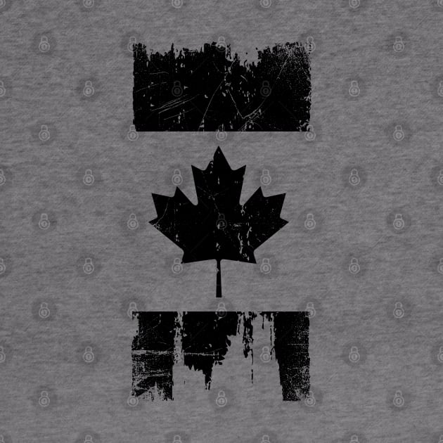 Canadian Flag - Variant - Black - Distressed by Raw10